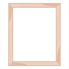 wooden frame for picture isolated white background