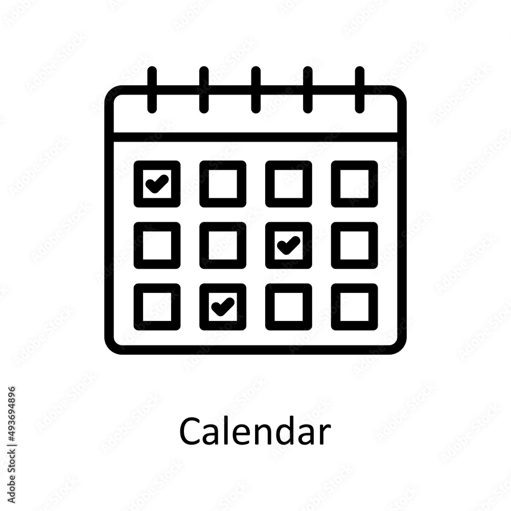 Poster calendar vector outline icons for your digital or print projects.
