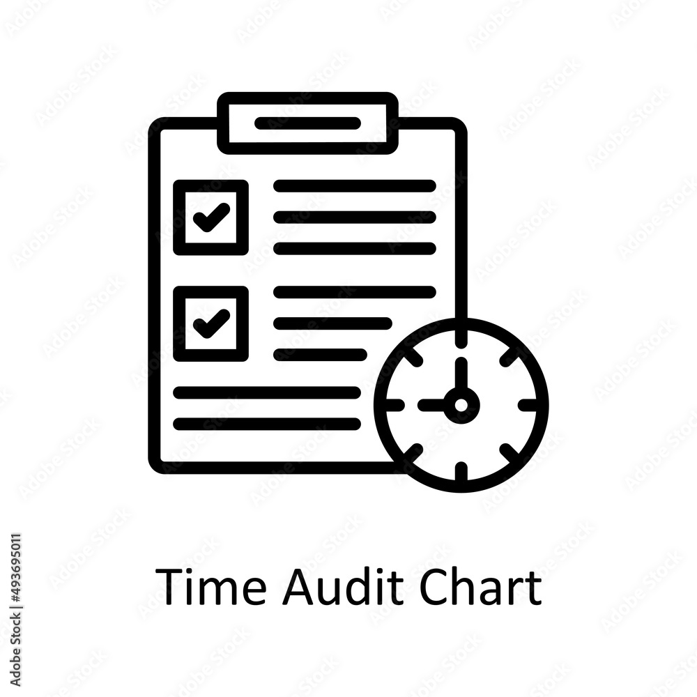 Poster time audit chart vector outline icons for your digital or print projects.
