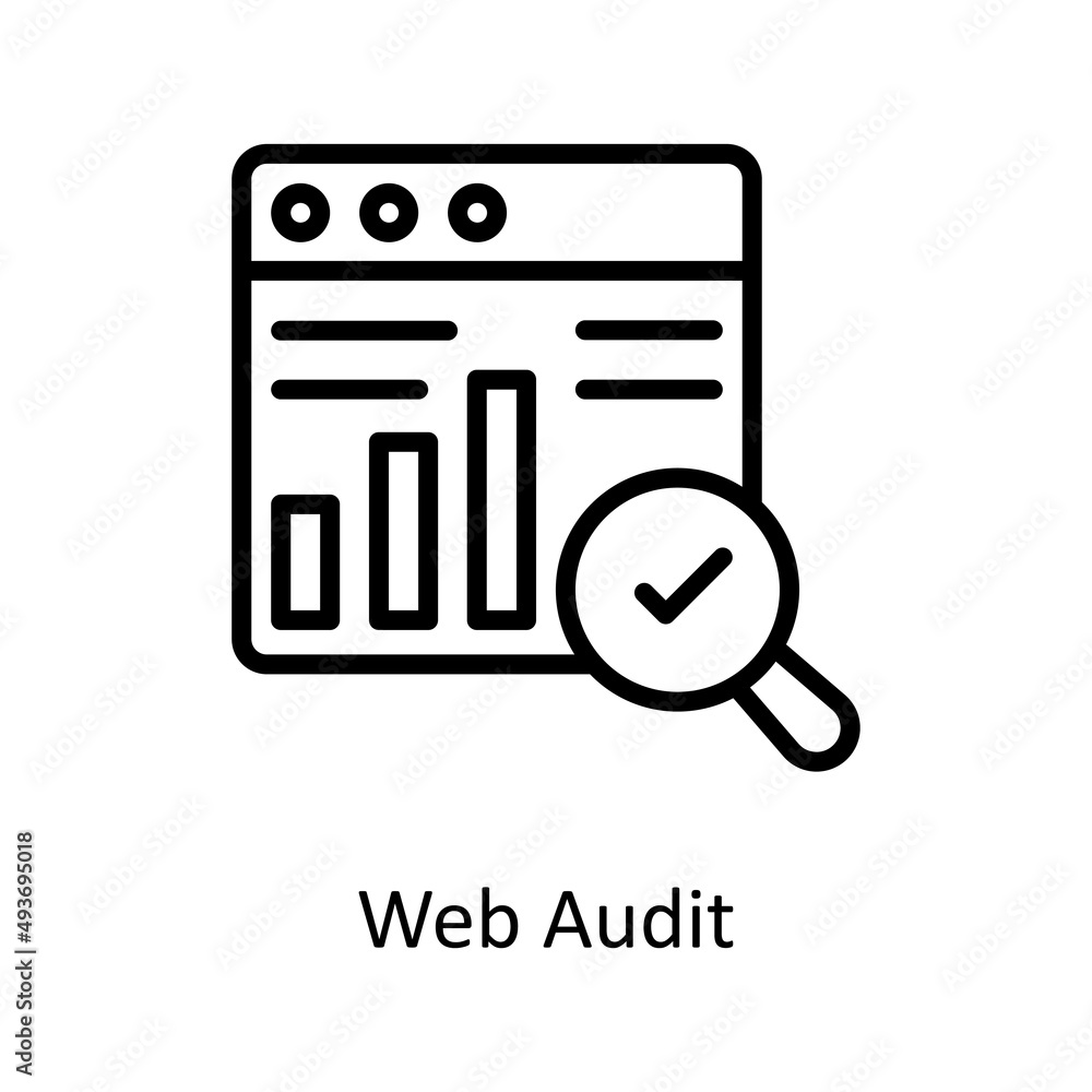 Poster web audit vector outline icons for your digital or print projects.