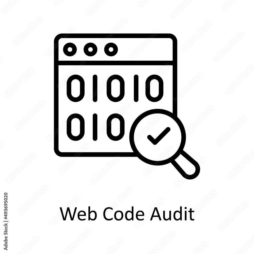 Poster web code audit vector outline icons for your digital or print projects.
