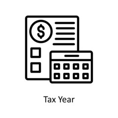Tax Year Vector Outline icons for your digital or print projects.