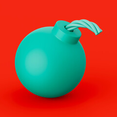Cartoon bomb. 3d render.