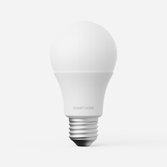 Smart light bulb on a plain background. 3d render.