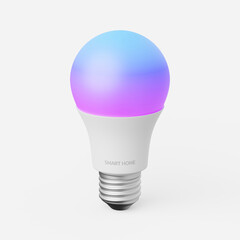 Smart light bulb on a plain background. 3d render.