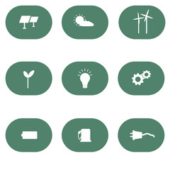 vector illustration clean energy ecosystem icon infographic, save environment sustainable icon, industry solution sustainable 