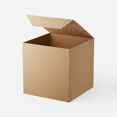 Square card box open on a plain background. 3d render.