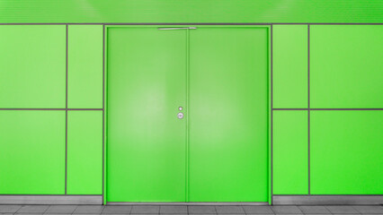 Space with green walls and doors_25