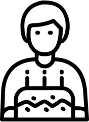 boy with birthday cake icon