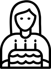 girl with birthday cake icon