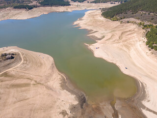 Aerial view of Domlyan Reservoir, Bulgaria