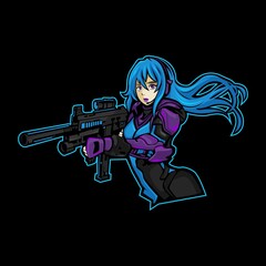 illustration of female agent at gun point
