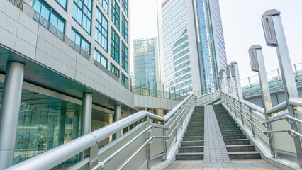 Stairs and railings on pedestrian bridges in the city_22