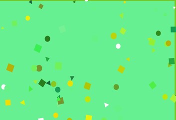 Light Green, Yellow vector cover in polygonal style with circles.