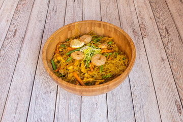 Chicken Sotanghon Soup is a Filipino version of Chicken Noodle Soup. This soup dish uses shredded chicken and sotanghon noodles.