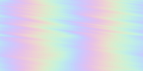 Seamless trendy iridescent rainbow foil texture. Soft holographic pastel unicorn marble background pattern. Modern pearlescent blurry abstract swirl illustration.