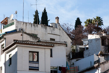 Fototapeta premium Casa o House en la ciudad de Granada, comunidad autonoma de Andalucia o Andalusia, pais de España o Spain