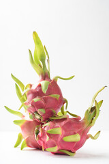 Dragon fruit from local market on white background, Tropical fruit in spring and summer season