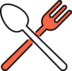 Restaurant logo duo tone line icon