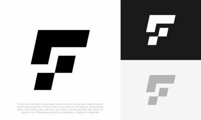 letter F logo initial abstract vector icon design illustration	
