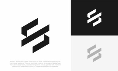 letter S logo initial abstract vector icon design illustration - obrazy, fototapety, plakaty