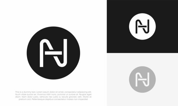 letter HN, NH, N, H logo initial abstract logo vector icon design illustration	