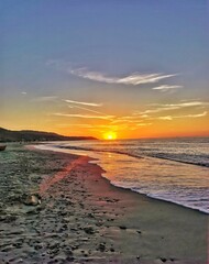 sunset on the beach, Messina sicily