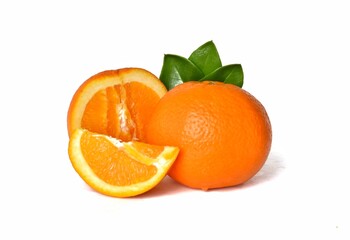 orange with leaves