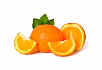 tangerines with leaves