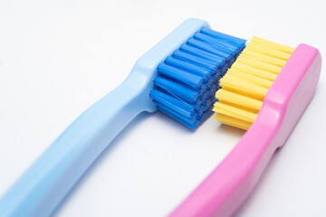 A conceptual of a couple toothbrush in love. Toothbrushes convey the human relationship between a...