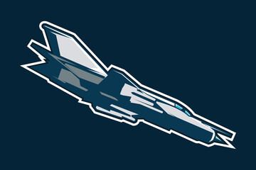 Fototapeta na wymiar Russian cold war supersonic jet fighter and interceptor aircraft icon vector illustration. simple military aircraft icon