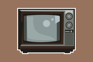 Tv Icon. Old TV icon in trendy  isolated on background. Simple television icon Vector illustration, EPS10. - Vector