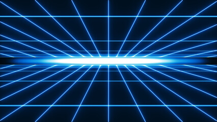 Abstract Rectangle Neon Lines Infinity Zoom Technology Grid VJ Loop Background