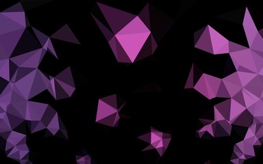 Dark Pink vector shining triangular template.
