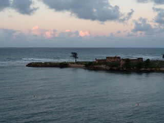 fort on the coast on an island
