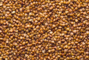 dry buckwheat abstract background. fresh buckwheat. texture