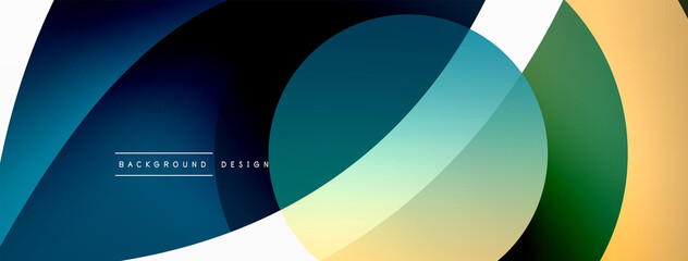 Creative geometric wallpaper. Minimal abstract background. Circle wave and round shapes composition vector illustration for wallpaper banner background or landing page