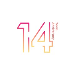 14 anniversary logotype with gradient colors for celebration purpose and special moment