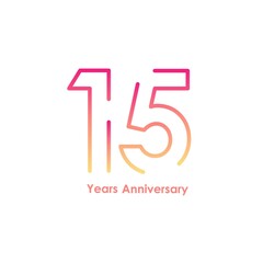 15 anniversary logotype with gradient colors for celebration purpose and special moment