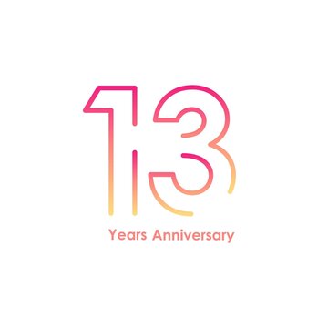 13 anniversary logotype with gradient colors for celebration purpose and special moment