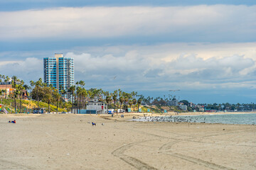 Naklejka premium Long Beach City Beach View California USA