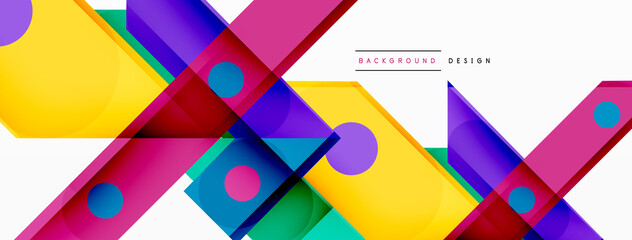 Bright colorful straight lines geometric abstract background. Trendy overlapping lines composition for wallpaper, banner, background or landing