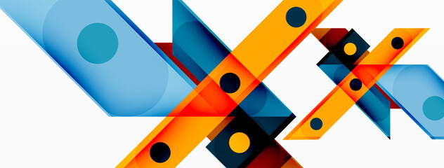Bright colorful straight lines geometric abstract background. Trendy overlapping lines composition for wallpaper, banner, background or landing