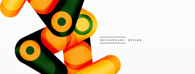 Trendy creative minimalist geometric background. Abstract round shapes composition for wallpaper, banner, background or landing