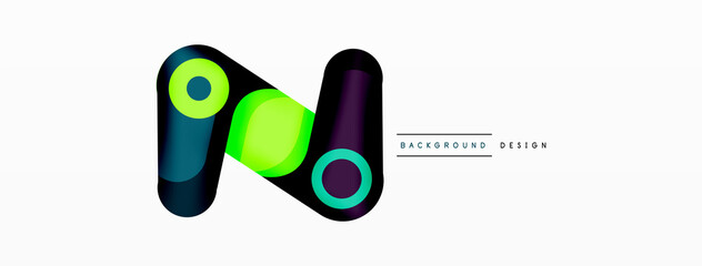 Modern stylish geometric background. Abstract round shapes composition for wallpaper, banner, background or landing