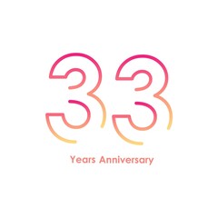 33 anniversary logotype with gradient colors for celebration purpose and special moment