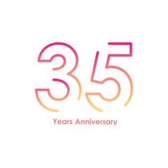 35 anniversary logotype with gradient colors for celebration purpose and special moment - obrazy, fototapety, plakaty