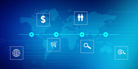 2D Digital Abstract Business Networking background