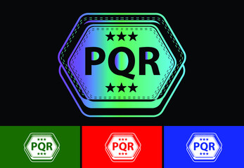 PQR  letter new logo and icon design template