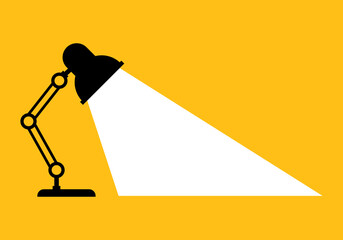 The lamp shines copy space on the yellow background. education or business lightbulb. brain creativity idea. vector illustration in flat style modern design.